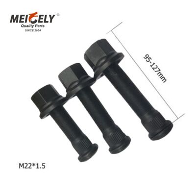 Heavy-Duty Truck Wheel Stud M22x1.5 Hex Bolt - Grade 10.9 Alloy Steel with Black Oxide Surface