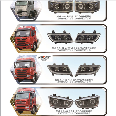 China FAW Full LED Convex Mirror Headlights For Jiefang