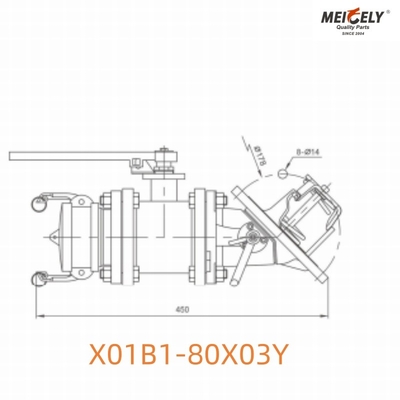 X01B1-80X03Y Foot Valve With Butterfly Valve Assembly For Tank Truck