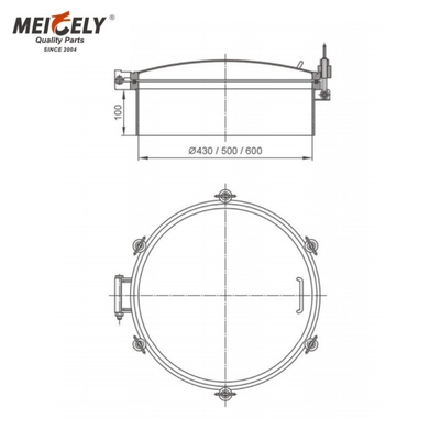 High-Quality Stainless Steel Manhole Cover X05A1S-500P For Water Tank Truck